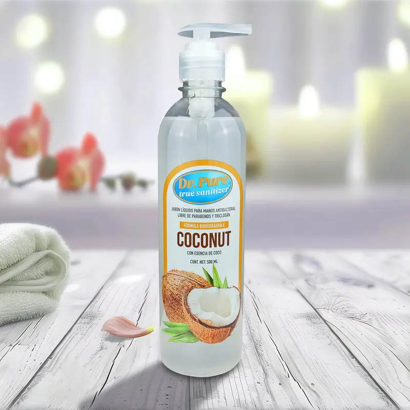 Jabón Líquido Dr. Pure Con Aroma A Coco Para Manos 2