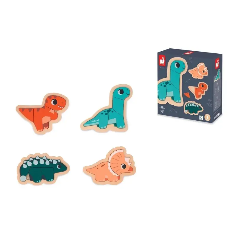 Janod 4 Progressive Puzzles Dino 1