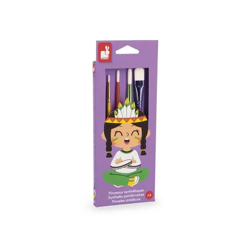 Janod Synthentic Paint Brushes 4 Pcs 1