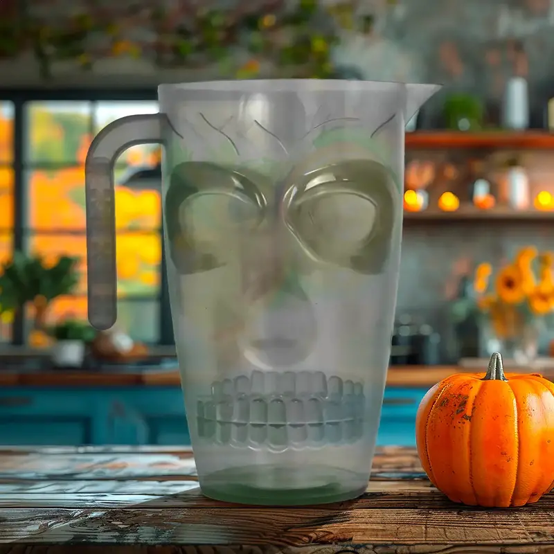 Jarra De Plástico Con Forma De Calavera, Halloween, Color Gris 1
