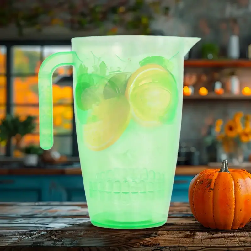Jarra De Plástico Con Forma De Calavera, Halloween, Fosforescente 1