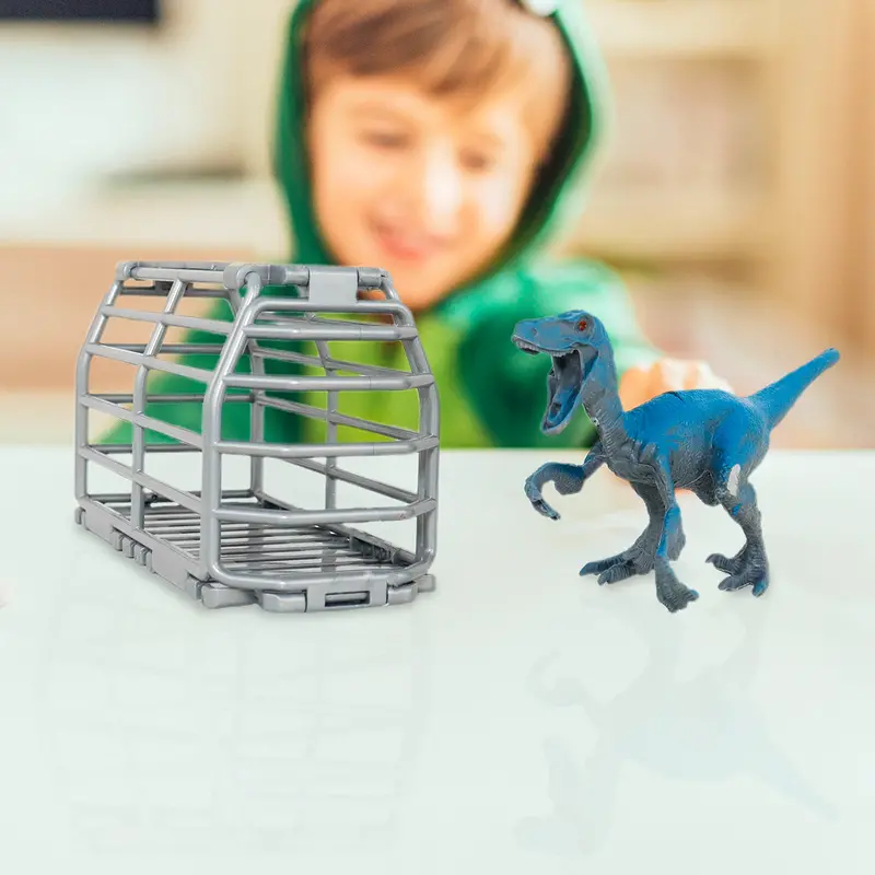 Jaula Con Dinosaurio Color Azul 2