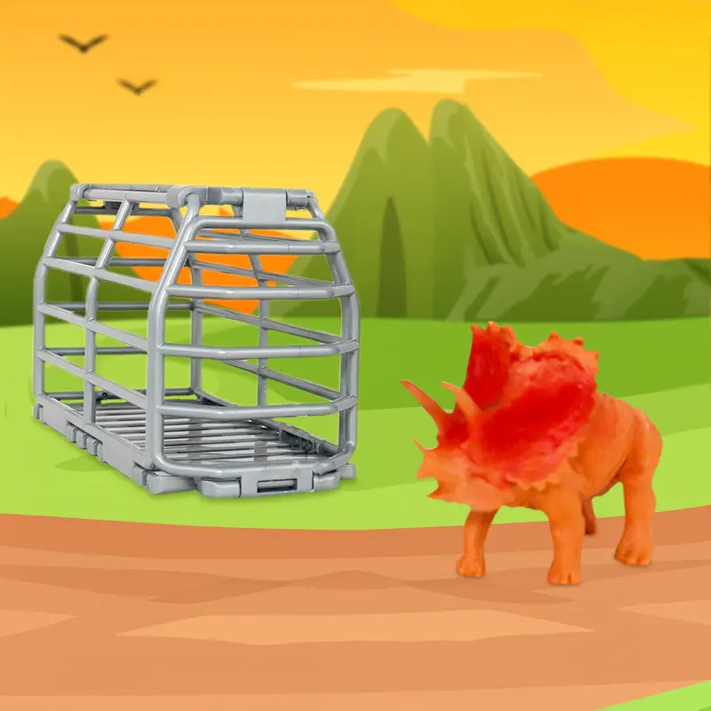 Jaula Con Dinosaurio Color Naranja 1