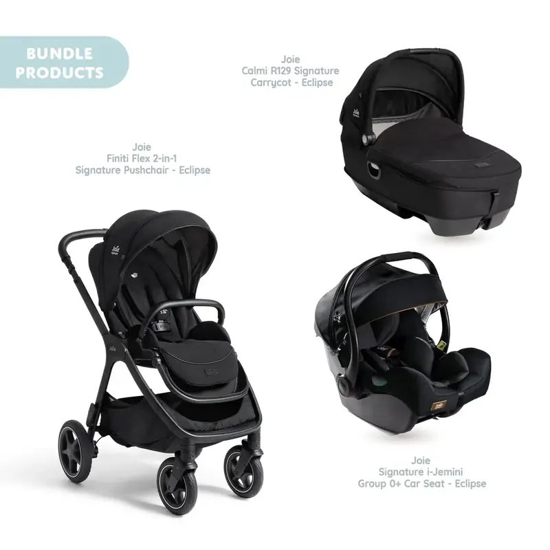 Joie Finiti Signature Pushchair With I-Jemini Car Seat & Calmi Carrycot - Eclipse 1