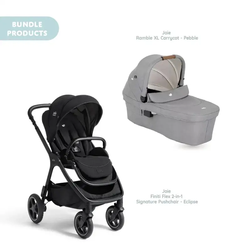 Joie Finiti Signature Pushchair With Ramble Xl Carrycot - Eclipse 1