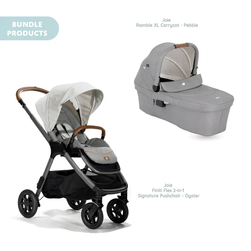 Joie Finiti Signature Pushchair With Ramble Xl Carrycot - Oyster 1