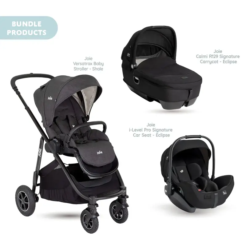 Joie Versatrax Pushchair With I-Level Pro Car Seat & Calmi Carrycot Travel System - Shale 1