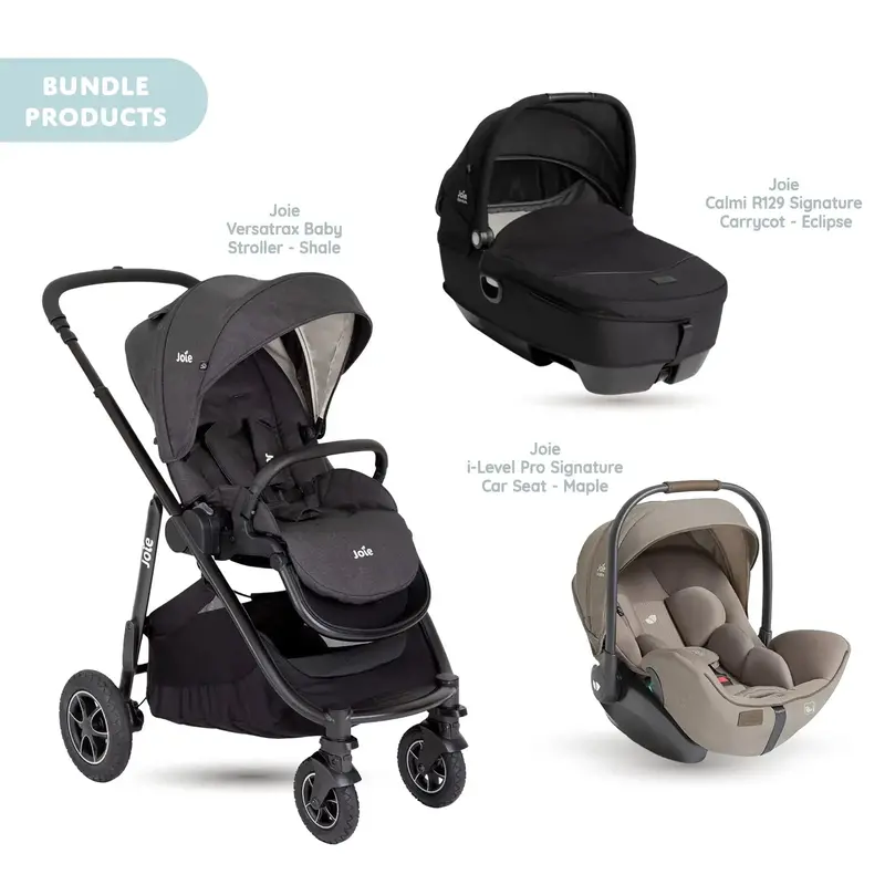 Joie Versatrax Pushchair With I-Level Pro Car Seat & Calmi Carrycot Travel System - Shale 1