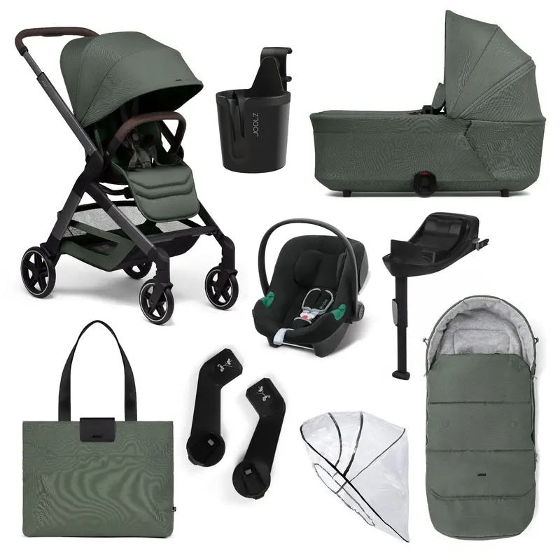 Joolz Hub2 8 Piece Cybex Pram Bundle - Forest Green 1