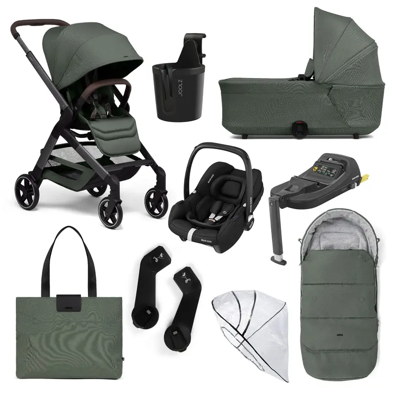 Joolz Hub2 8 Piece Maxi-Cosi Pram Bundle - Forest Green 1