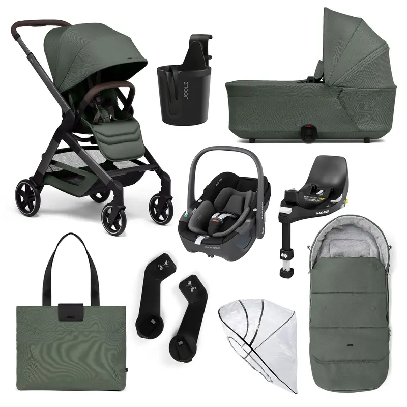 Joolz Hub2 8 Piece Maxi-Cosi Pram Bundle - Forest Green 2