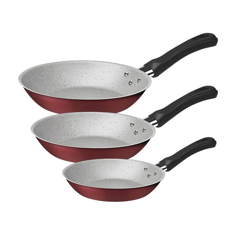 Juego De Sartenes Tramontina Caribe 20Cm 24Cm Y 28Cm Rojo 32200410 1