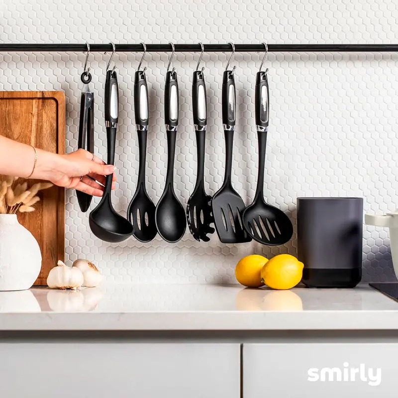 Juego De Utensilios De Cocina De Silicona Con Soporte, Smirly 1