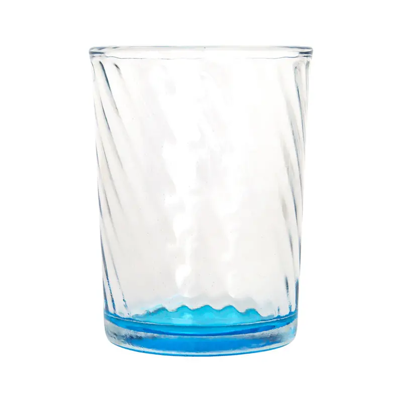 Juego De Vasos Cristal Transparente Con Colores, 4 Pzas 2