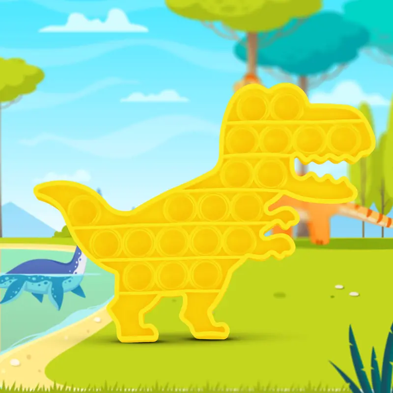 Juguete De Dinosaurio Color Amarillo Para Aliviar El Estrés 1
