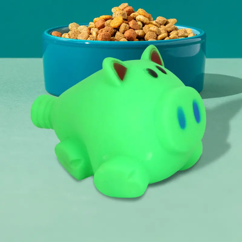 Juguete En Forma De Cerdito Color Verde Para Mascota 2