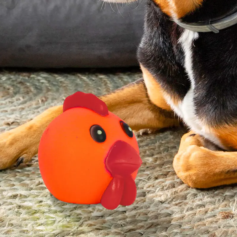 Juguete En Forma De Gallina Color Naranja Para Mascota 2