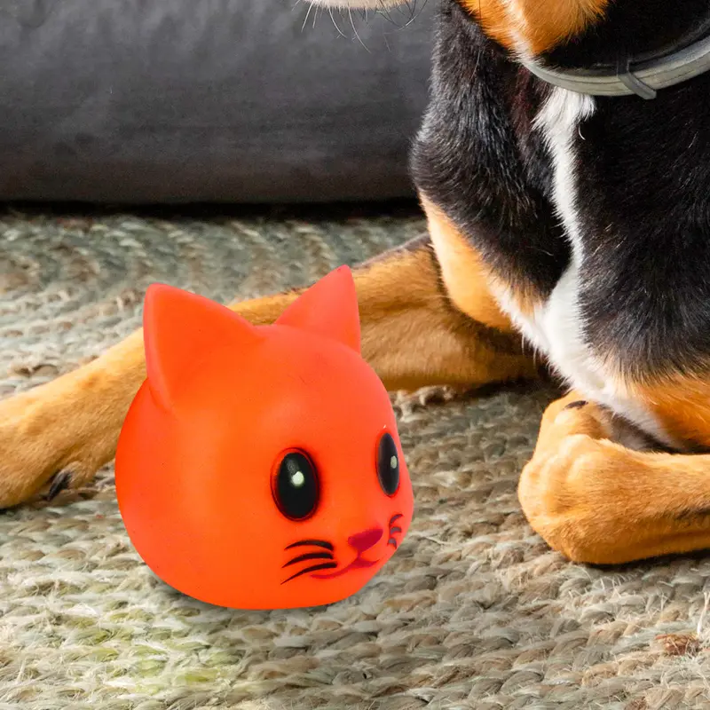 Juguete En Forma De Gatito Color Naranja Para Mascota 2