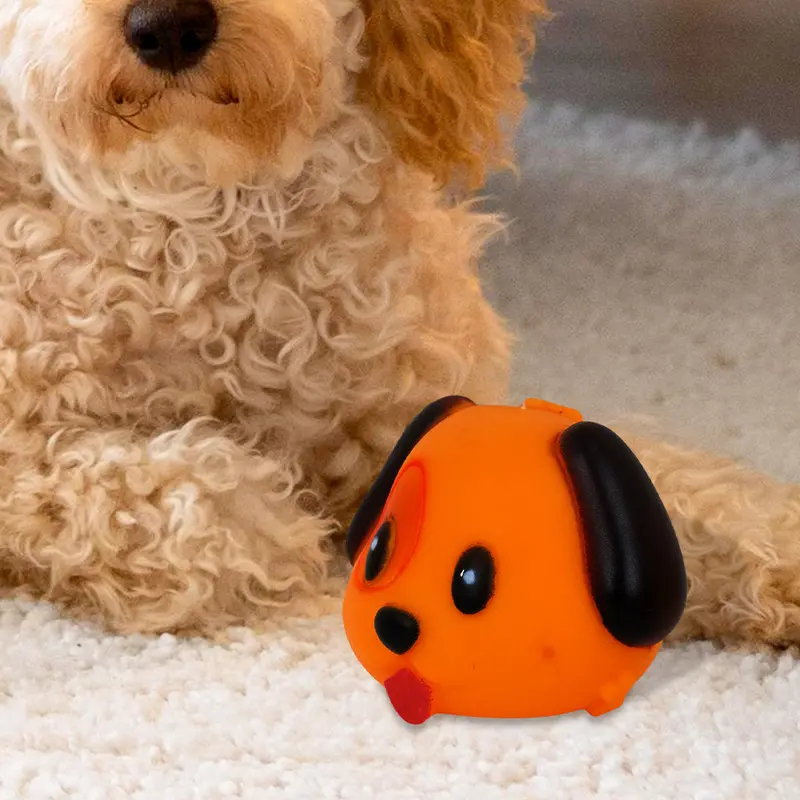 Juguete En Forma De Perrito Color Naranja Para Mascota 2