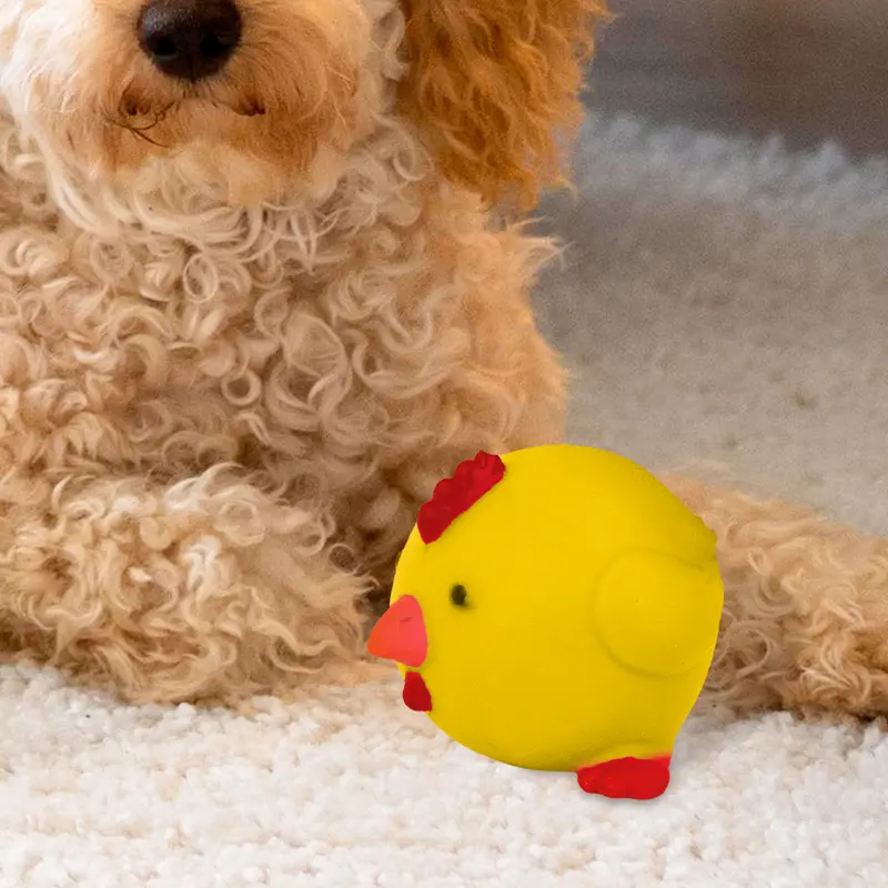 Juguete En Forma De Pollo Color Amarillo Para Mascota 2