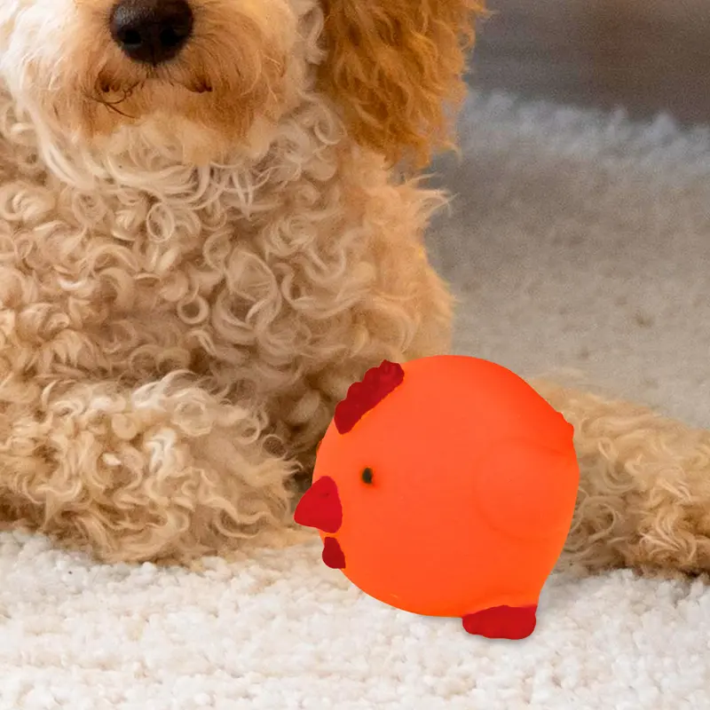 Juguete En Forma De Pollo Color Naranja Para Mascota 2