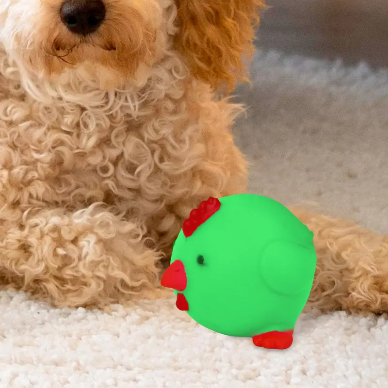 Juguete En Forma De Pollo Color Verde Para Mascota 2