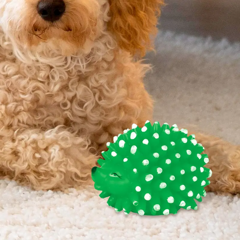 Juguete En Forma De Puercoespín Color Verde Para Mascota 2