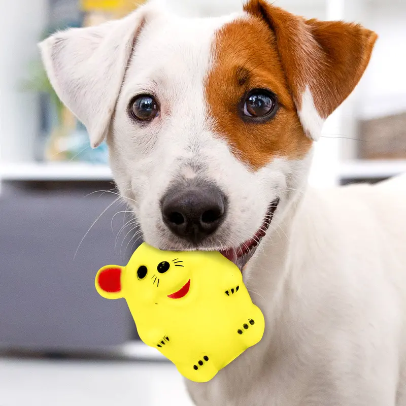Juguete En Forma De Ratã³n Color Amarillo Para Mascota 1