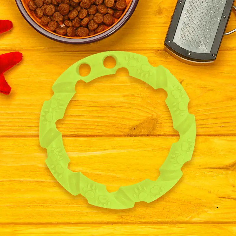 Juguete Masticable Con Forma Circular Color Verde Para Mascota 2