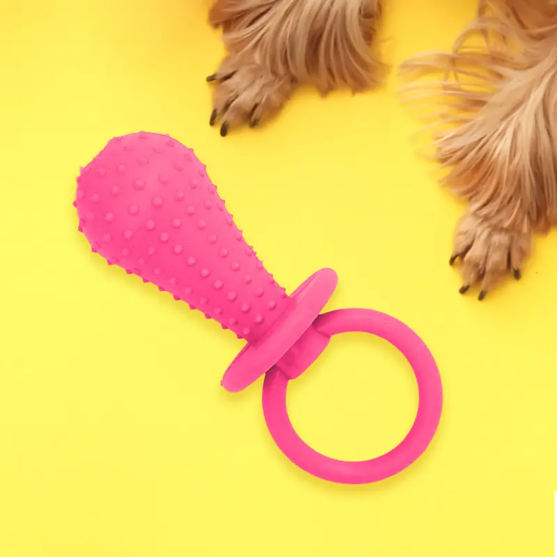Juguete Masticable En Forma De Chupón Color Rosa Para Mascota 2