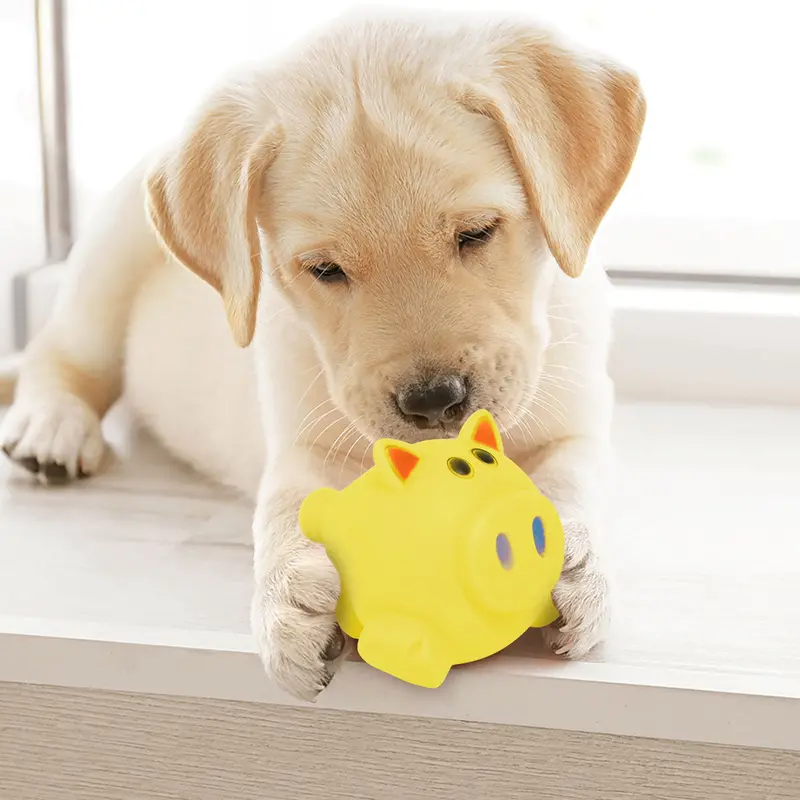 Juguete Para Mascota En Forma De Cerdito, Color Amarillo 1