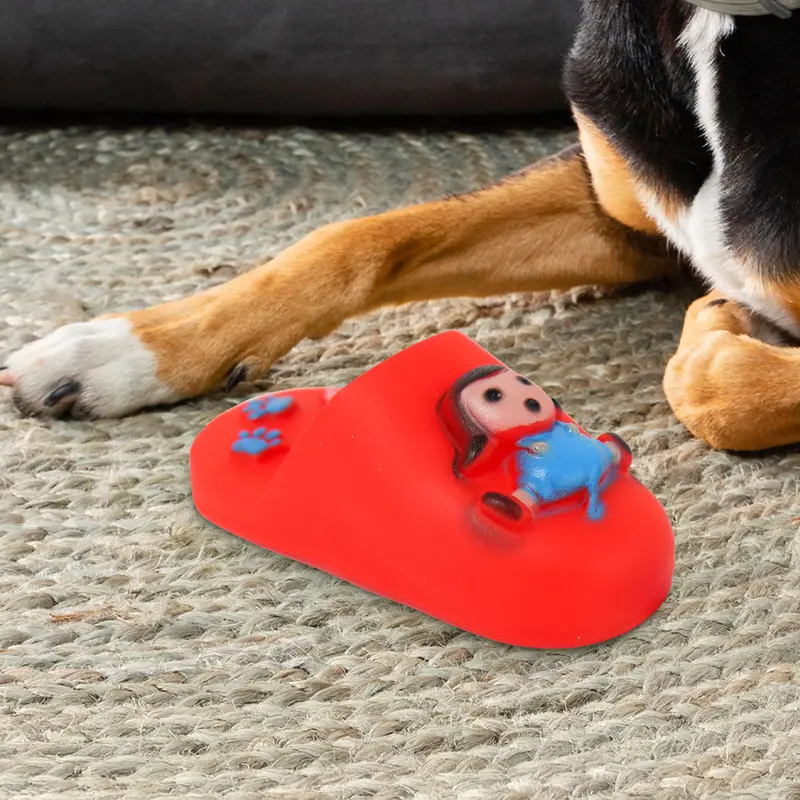 Juguete Para Perro En Forma De Pantufla, Color Rojo 1