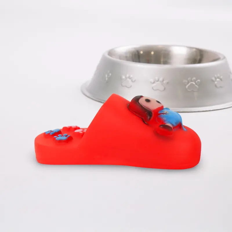 Juguete Para Perro En Forma De Pantufla, Color Rojo 2