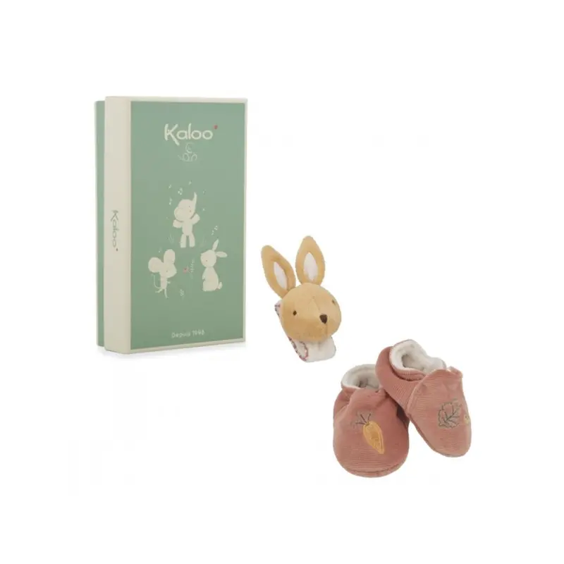 Kaloo Rattle & Slippers - Rabbit 1