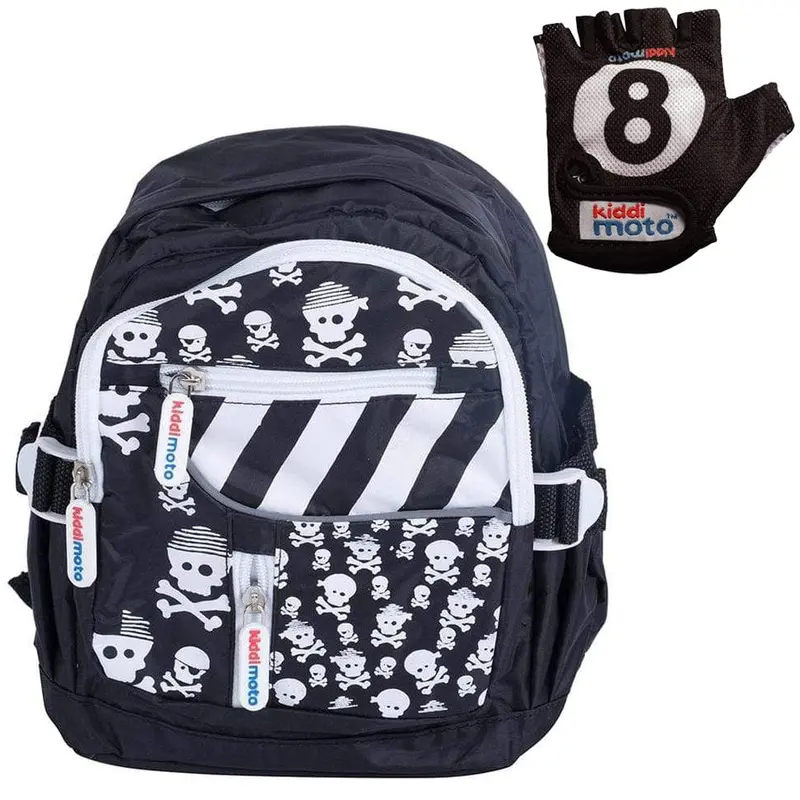 Kiddimoto Back Pack Small Skullz With 8 Ball Gloves 1