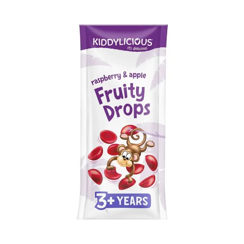 Kiddylicious Raspberry & Apple Fruity Drops 3+ Years 64G (4X16g) 2