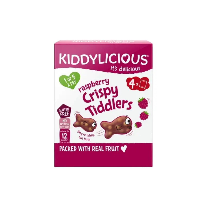 Kiddylicious Raspberry Crispy Tiddlers Multi 12+ Months 48G (4X12g) 1