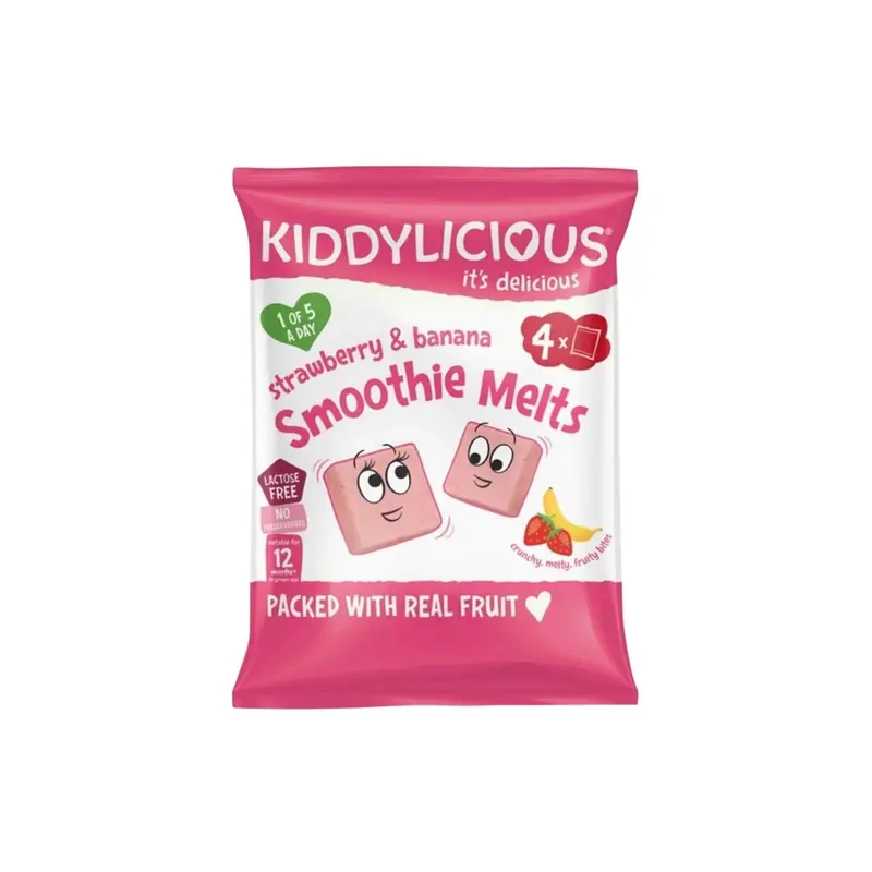 Kiddylicious Strawberry & Banana Smoothie Melts Multi 12+ Months 24G (4X6g) 1