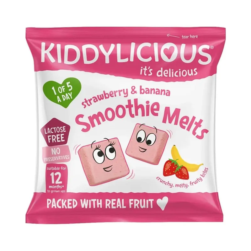 Kiddylicious Strawberry & Banana Smoothie Melts Multi 12+ Months 24G (4X6g) 2