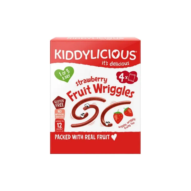 Kiddylicious Strawberry Fruit Wriggles Multi 12+ Months 48G (4X12g) 1