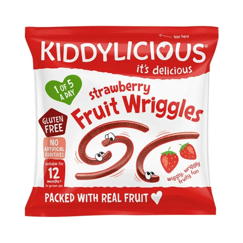 Kiddylicious Strawberry Fruit Wriggles Multi 12+ Months 48G (4X12g) 2