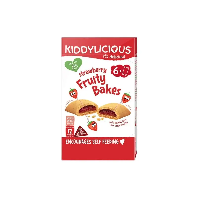 Kiddylicious Strawberry Fruity Bakes 12+ Months 132G (6X22g) 1