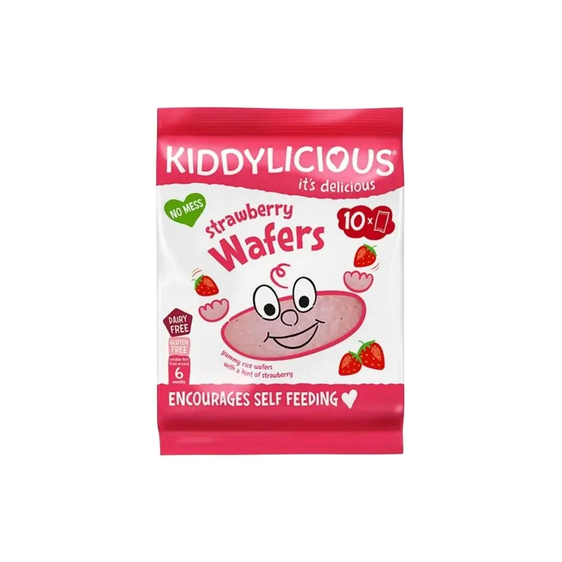 Kiddylicious Strawberry Maxi Wafers 6+ Months 40G (10X4g) 1