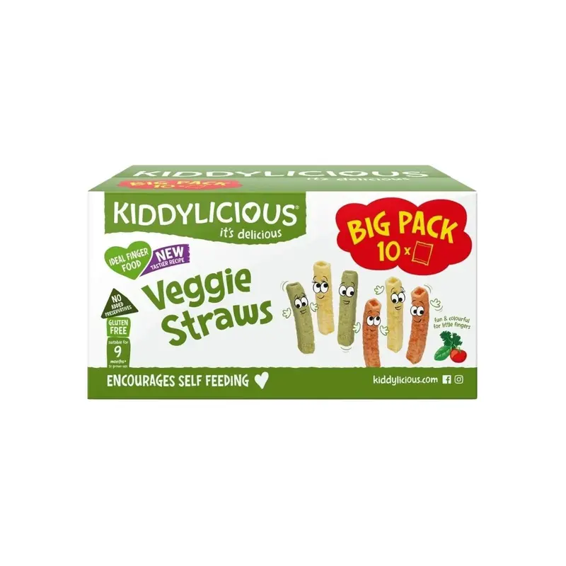 Kiddylicious Veggie Straws Bulk Box 9+ Months 120G (10X12g) 1