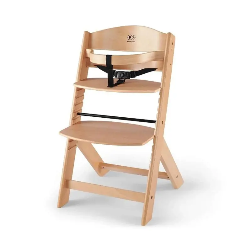 Kinderkraft Enock Wooden Highchair - Wooden Natural 2