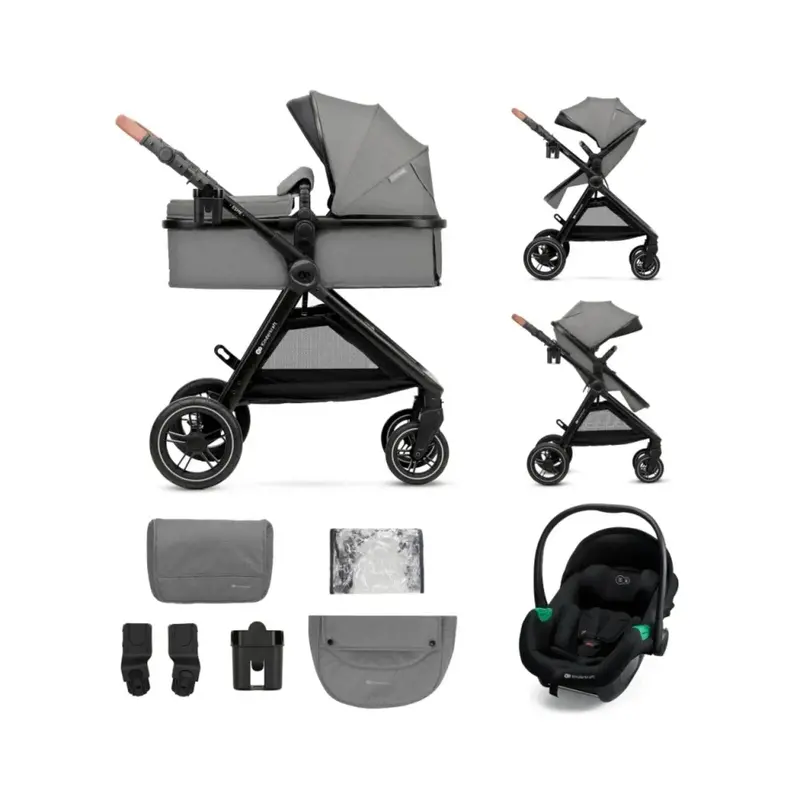 Kinderkraft Esme 3-In-1 Travel System With Mink Pro Car Seat - Moonlight Grey 1