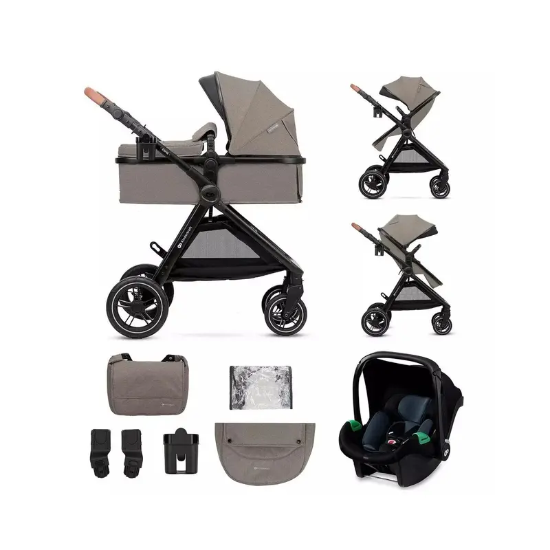 Kinderkraft Esme 3-In-1 Travel System With Mink Pro Car Seat - Sand Beige 1