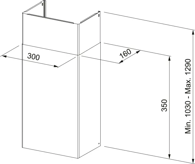 Kit Chimney 300X160 H990 Bk 1