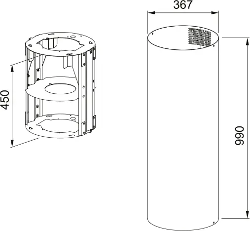 Kit Chimney+Extension D370 F990 10L 1