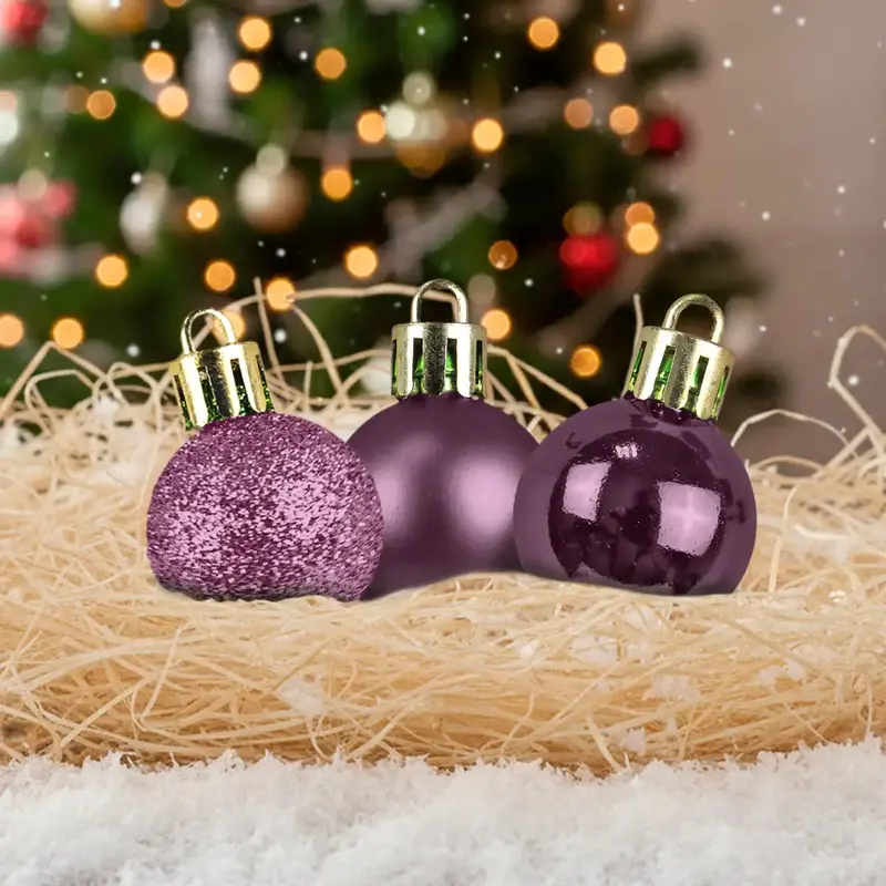 Kit De 12 Esferas Navideñas, Color Rosa 1